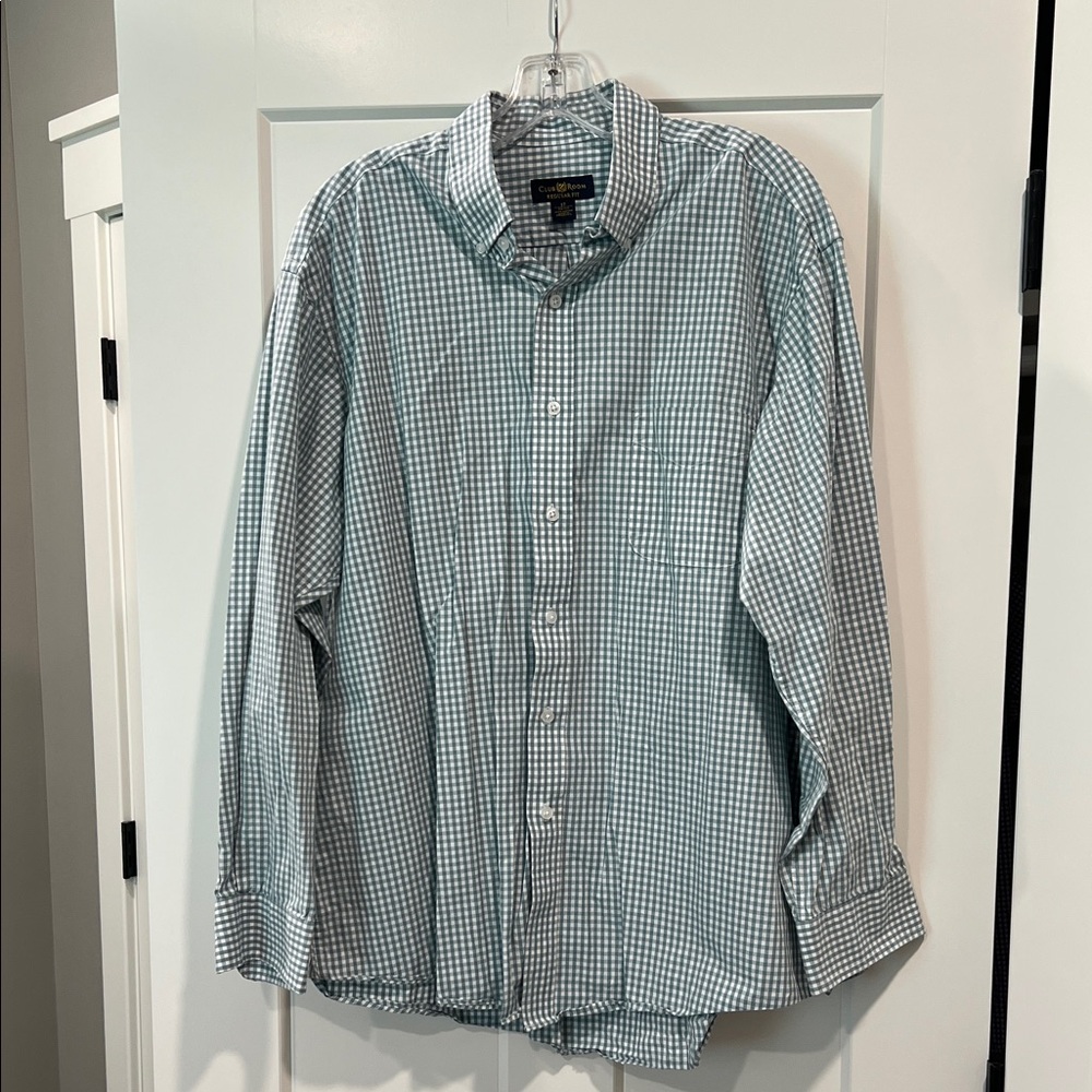 Club Room Men's Green Checkered Casual Shirt
